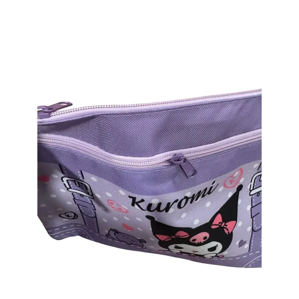 Kuromi Sanrio canvas very sturdy documents/sheets folder with zippers and strap